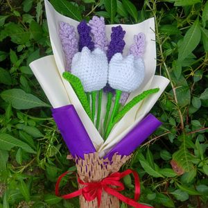 Crochet Levender And Tulip 🌷 BOUQUET