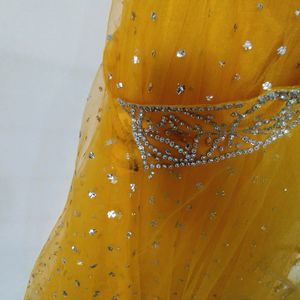 Yellow Skirt With Attached Dupatta And Blouse (Wom