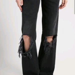 Black Charcoal Stripped Jeans