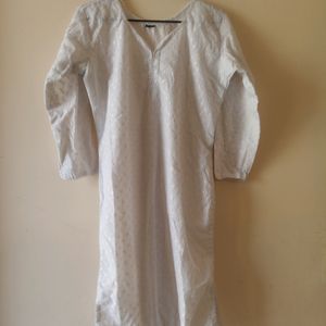 White Chickenkari Kurti