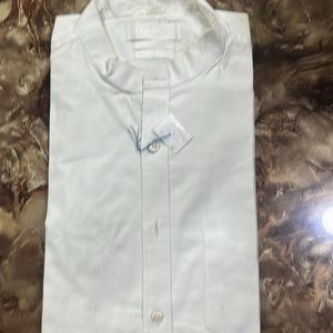 White Formal Chinese Collar Shirt