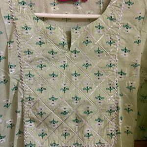 Flower Print Green kurta