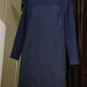 Women Imported Korean Winter Embroidary Self Dress