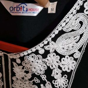 Black Trendy Chikankari Short Kurti