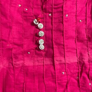 A-line Hot Pink Kurta