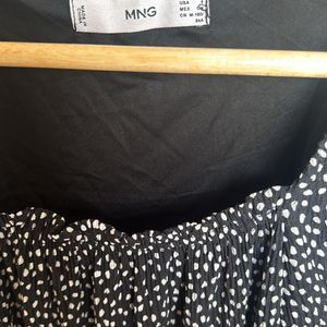 Black Polka For Mini With Square Neck