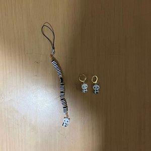 New Combo Of Phone Charm And Earrings