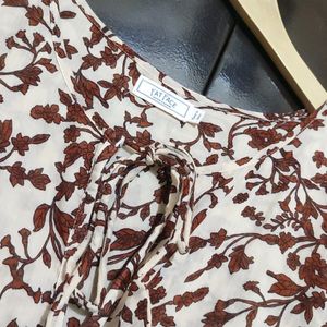 Brown🟤Floral Print Dress For Girl & Woman Bust 44