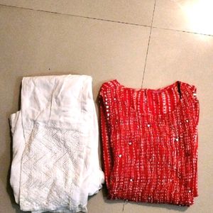 Fashor Kurta+ Chikankari Pants