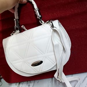 New White Leather Expensive Looking Bag