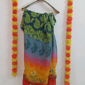 Saree With Good Fabric, Multi Colour, Thread Work