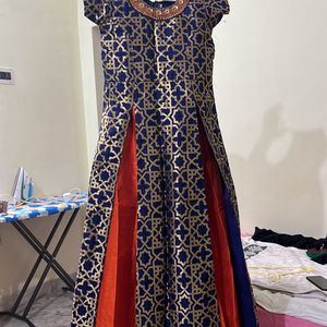 Blue And Orange Mastani Ethnic Wear