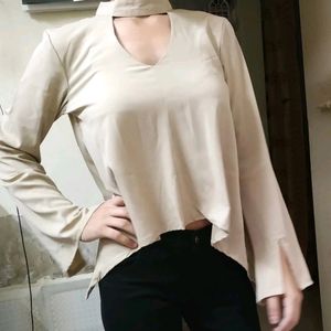 Casual Regular Beige Top