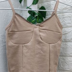 Beige Corset Shaped Top