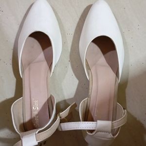 Stylish & Branded White Block Heels For Parties