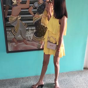 Short Freel Frock, Yellow Color