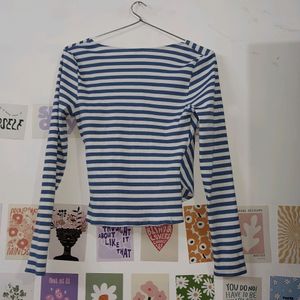 H&M Ribbed Blue Top