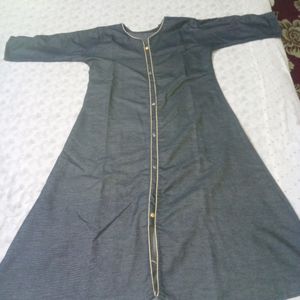 Long Denim Kurta