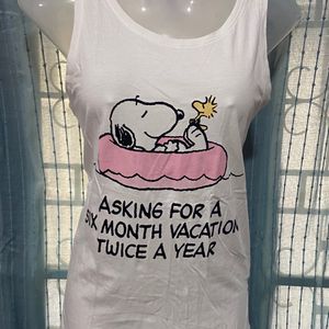 Peanuts / Snoopy Tank Top. To Fit Bust 32-34.