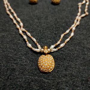 Pearl Gold Plated Jewellery Set