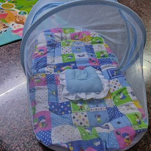 Baby Bed With Mosquito Net And Pillow