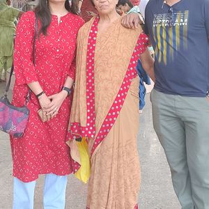 Red And Cream Kurti