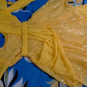 Yellow 💛 Haldi Dress For Girls