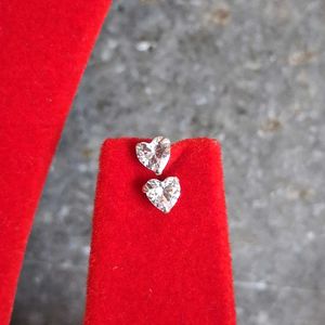 Beautiful Heart Shape Studs Silver