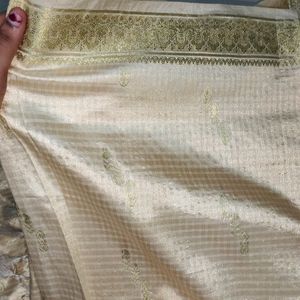 Wedding Cream Pattu Saree