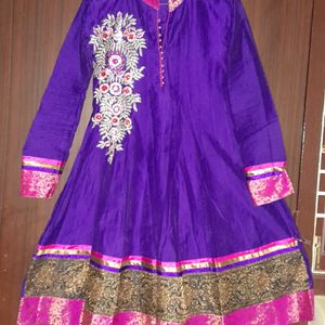 Purple Kurta With Embroidery Work