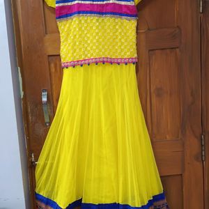 Pretty Yellow Anarkali Dress