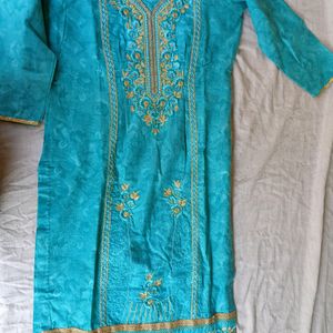 C - Green Stitched Pant Suit With Dupatta