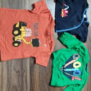 Pack Of 3 Assorted Tshirt For Upto 6 Month Babies