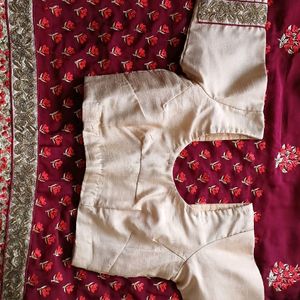 Maroon Wedding Saree With Blouse