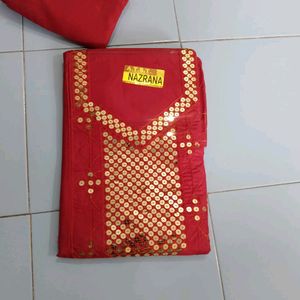 "RED" FULL Worked Unstitched Suit