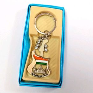 New Guitar Shaped Flag Keychain