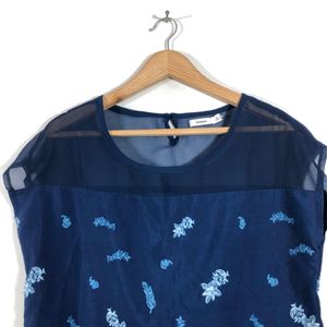 Navy Blue Printed Top(Women’s)