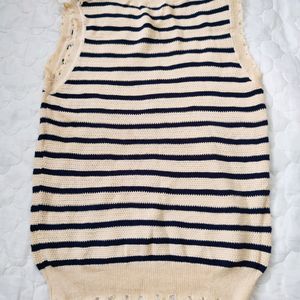 Striped Knit Vest