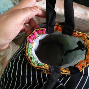 Black Valvet Potli Bag