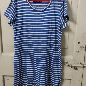 Blue White Stripped Night Dress