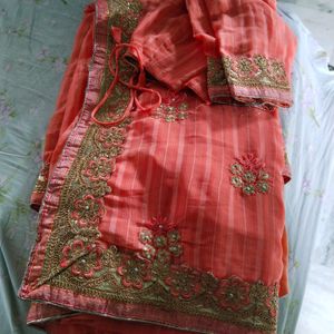 Embroidery Saree With Blouse