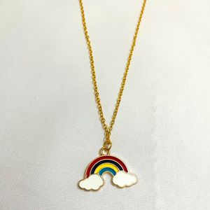 Cute Rainbow Locket With Chain .