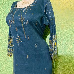 2 Pece Blue Color Suit Set