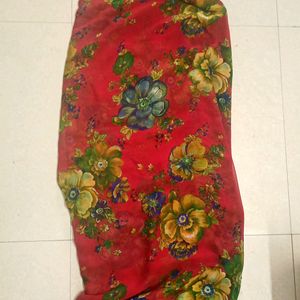 Red Floral Silk Saree