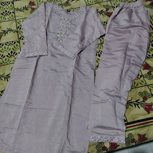 Silk Kurta Set With Organza Duppta😍