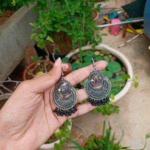 Resin Real Rose Jhumkas