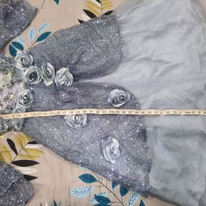 Party Wear Grey Gown