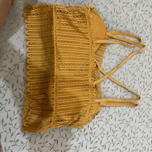 musturd yellow padded bralet