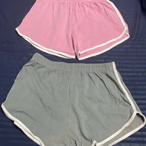 Pink And Grey Shorts