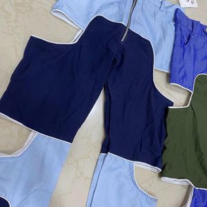 BLUE Korean Style Cut Out Pants (S)